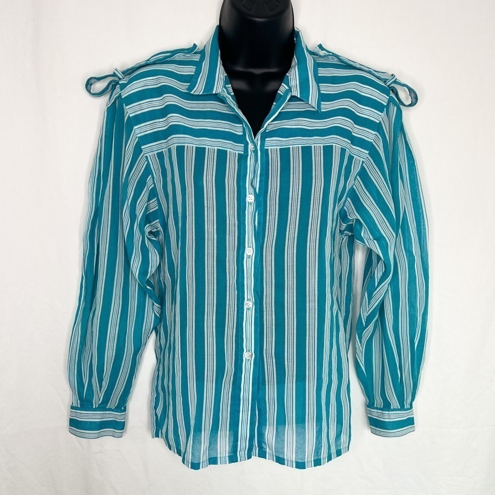 JAEGER London / Vintage Sheer Button Down / Blouse